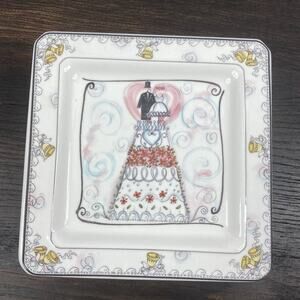 Wedding Cake Plate Hand Painted made in Italy